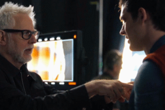 Gunn corenswet superman on set.png