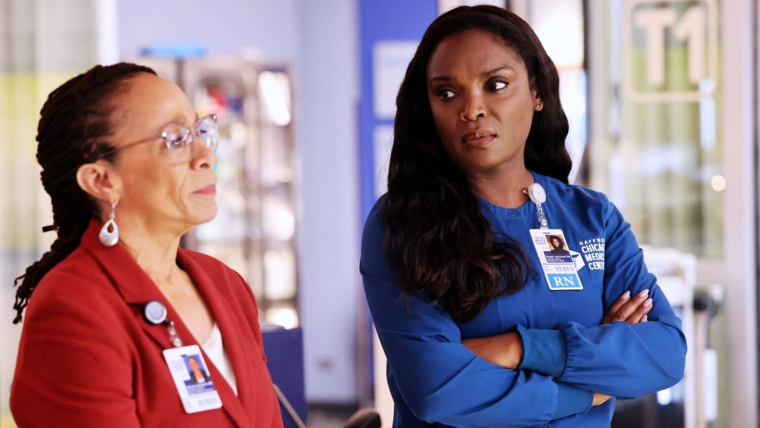 S epatha merkerson as sharon goodwin and marlyne barrett as maggie lockwood in chicago med.jpg