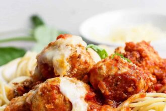 Chicken parmesan meatball skillet 02.jpg