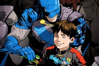 Batman bruce wayne with damian son in comic art.jpg