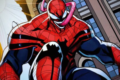 Mj venom becomes spider man in issue 251 comic art.jpg