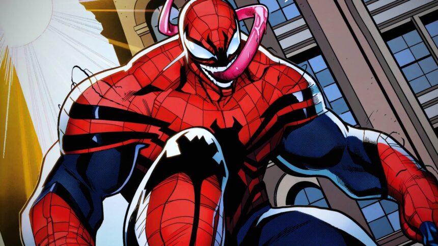 Mj venom becomes spider man in issue 251 comic art.jpg
