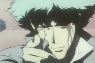 Spike spiegel pointing finger guns and saying bang in his final moments in cowboy bebop.jpg
