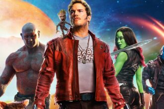 Guardians of the galaxy volume 2 movie poster showing star lord in a team pose.jpg