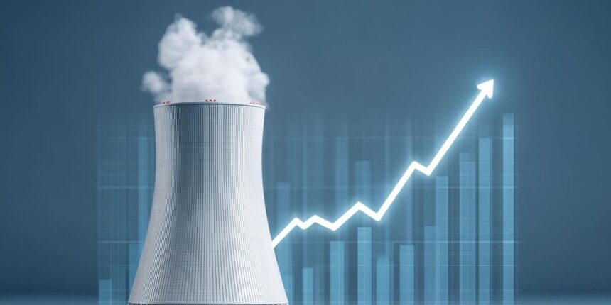 Nuclear cooling tower with rising bar and line graphs in the background.jpg