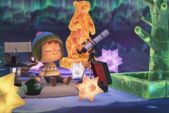 Animal crossing new horizons player in a winter indoor scene with a winter solstice seasonal sweater.jpeg