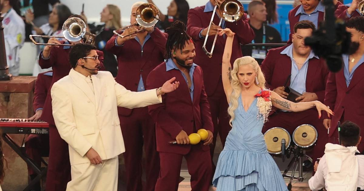 Gettyimages2260107822lady gaga thanks bad bunny for super bowl 2026 halftime show guest spot.jpg