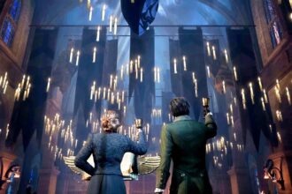 Hogwarts legacy main characters in candle hall.jpg