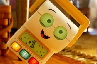 Smarty pants cheerfully leaning into frame in toy story 5.jpg